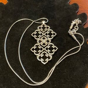 Brighton Silver Plated “Toledo Tile” Pendant Necklace